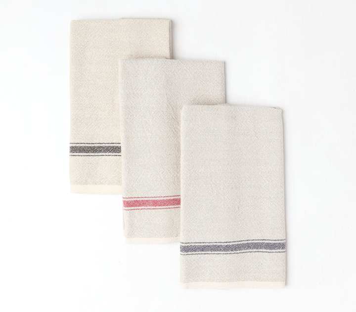 Classic Linen Kitchen Towels Set of 2 100% Pure Linen Dish 