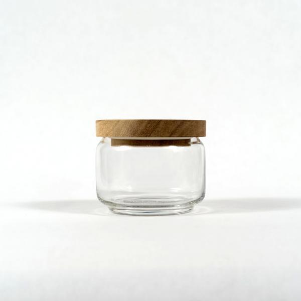 Glass Container with Acacia Lid Large